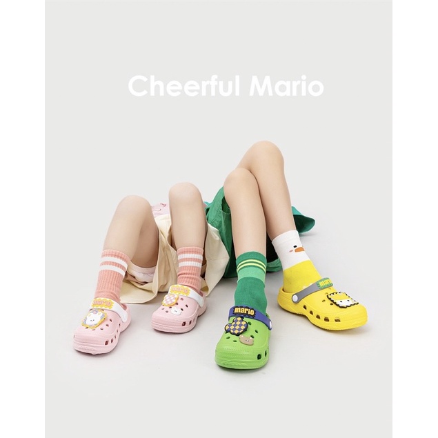 Dép cho bé Cheerful Mario chính hãng sục cross cho bé trai bé gái siêu nhẹ chống trơn trượt