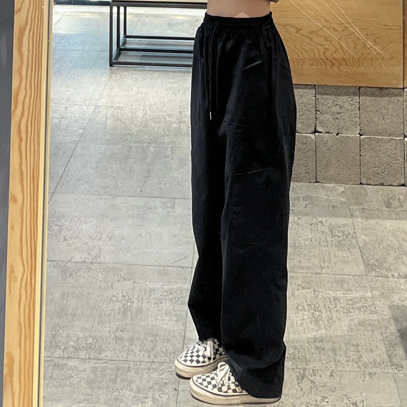 SUXI Quần ống rộng Lưng Cao Màu Sắc Đơn Giản Thời Trang Xuân Hè Cho Nữ