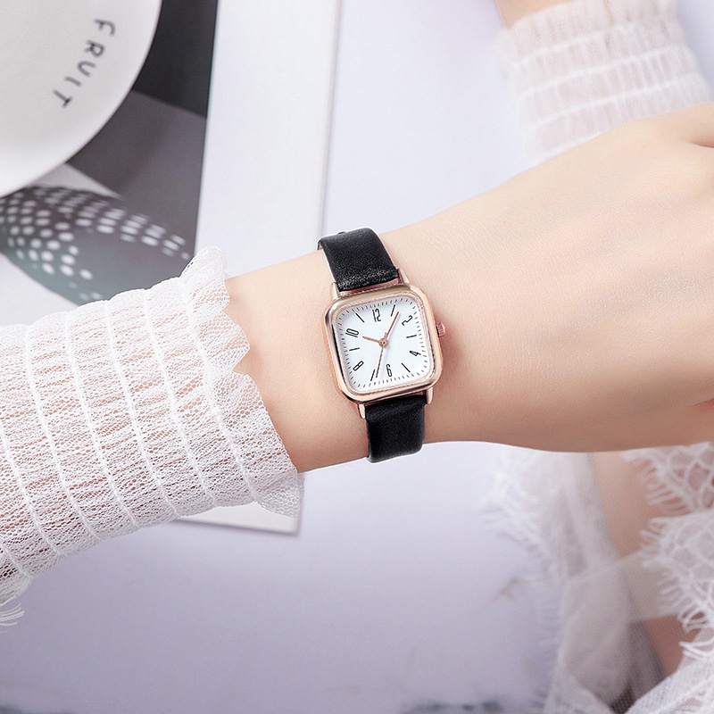 Mới Đồng Hồ Quartz Nữ Mặt Vuông Nhỏ Phát Quang Thời Trang Hàn Quốc 2022