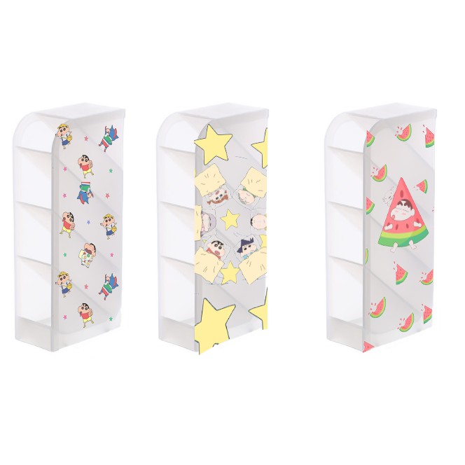 Ống cắm bút cậu bé bút chì 4 tầng CB4I29 ống cắm để đồ trang điểm shin cute dễ thương hoạt hình idol