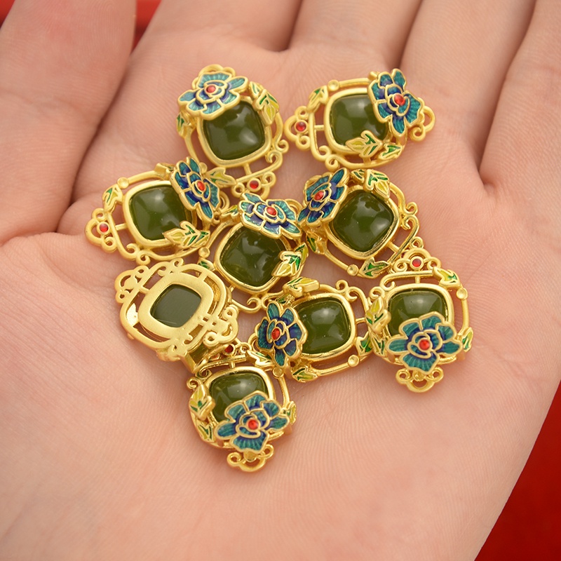 Phụ Kiện Mặt Dây Chuyền / Vòng Đeo Tay Bằng Cát Vàng Đồng Cổ Điển Màu Xanh Dương