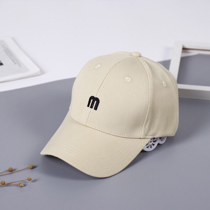 Mũ lưỡi trai họa tiết thêu chữ m nón kết phong cách Ulzzang Unisex SV-27