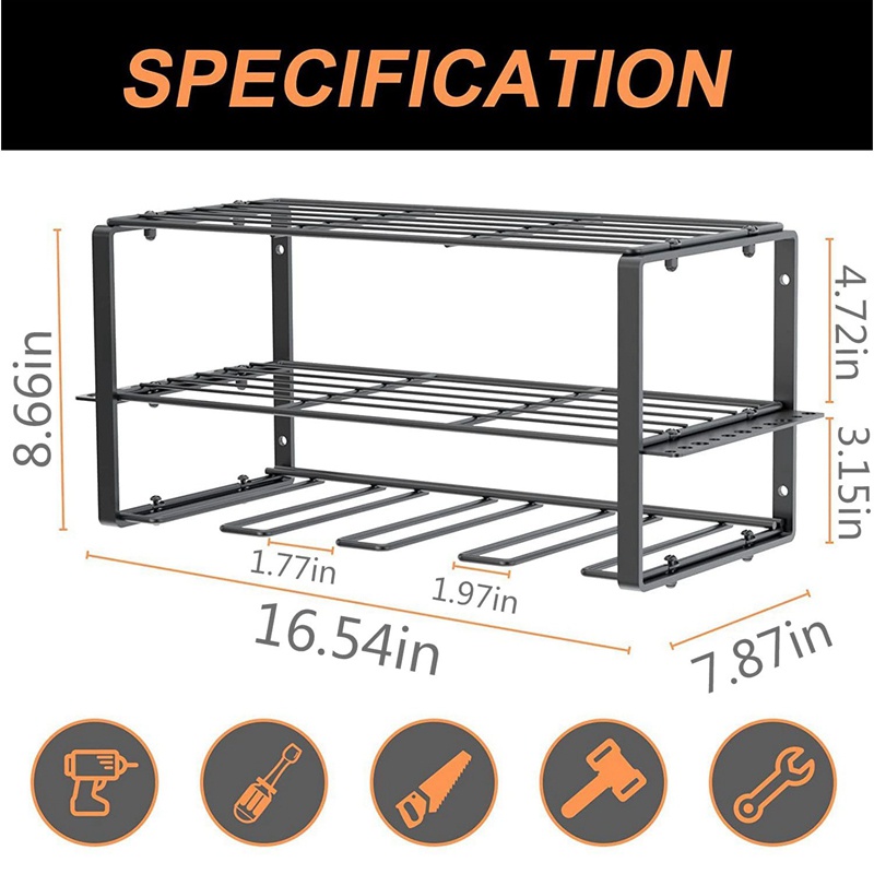 Giá Đỡ Dụng Cụ Sắp Xếp Gọn Gàng Bằng Kim Loại Gắn Tường Chịu Được Sức Nặng