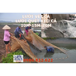 [Giá tốt] Lưới Kéo Cá. Lưới Quét Cá. Lưới Vét Cá,Tôm,Tép... .Chất Liệu Bằng Cước PE Mắt lưới 0.3Ly.