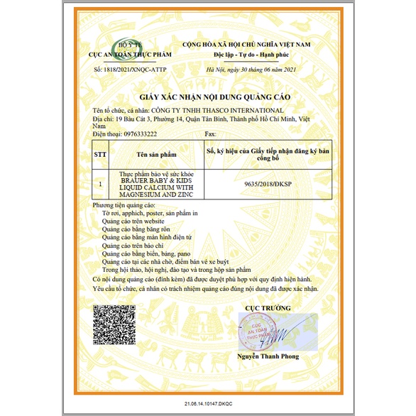Siro BRAUER Calcium with Magnesium &amp; ZinC - Hỗn hợp Vitamin Canxi, Magie và Kẽm cho trẻ từ 1 tuổi (200ml)