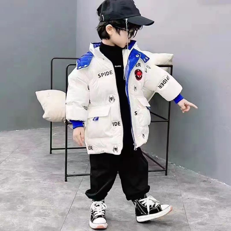 Áo phao người Nhện lót lông cho bé trai. Áo phao siêu nhẹ người nhện bé trai