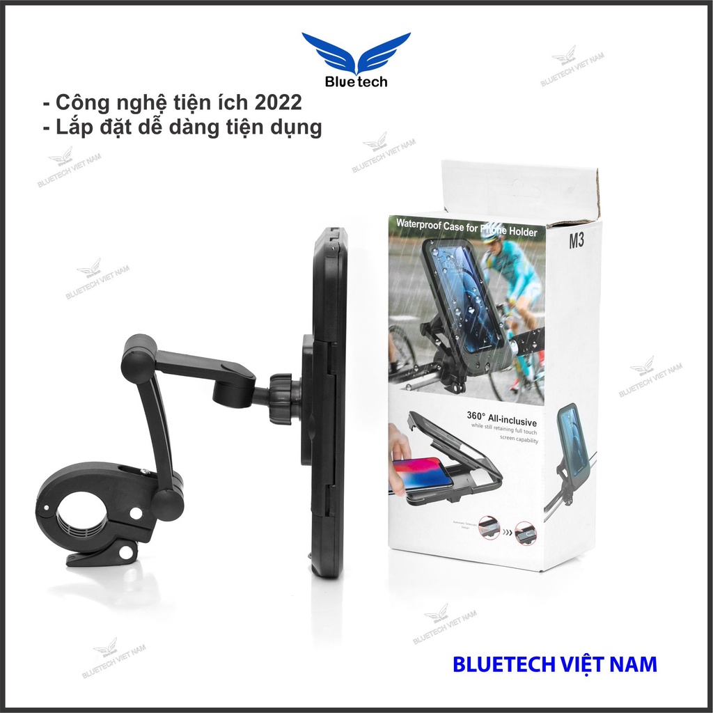 Giá đỡ điện thoại xe máy thông minh chống nước, Kẹp điện thoại chống nước cho các loại xe xoay 360 độ hàng cao cấp