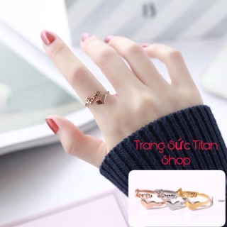 Nhẫn nữ titan love tim dễ thương NN12