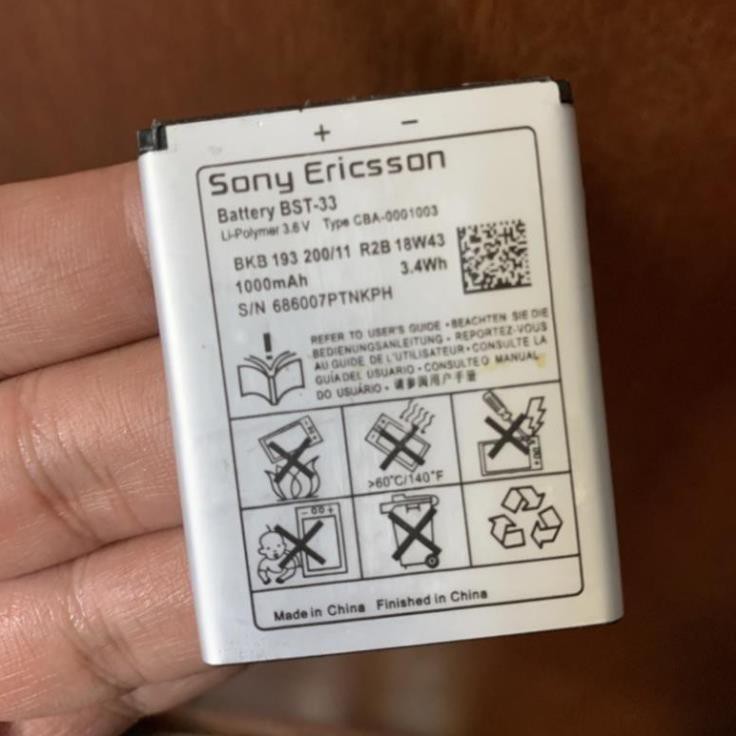 Pin Sony Ericsson BST-33 dùng cho K800i, K810i, K660i, G502, W595, Z750, C903, P990i, W395 (Phụ kiện điện thoại cổ)
