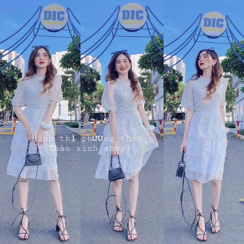 váy đầm ba tầng voan cao cấp