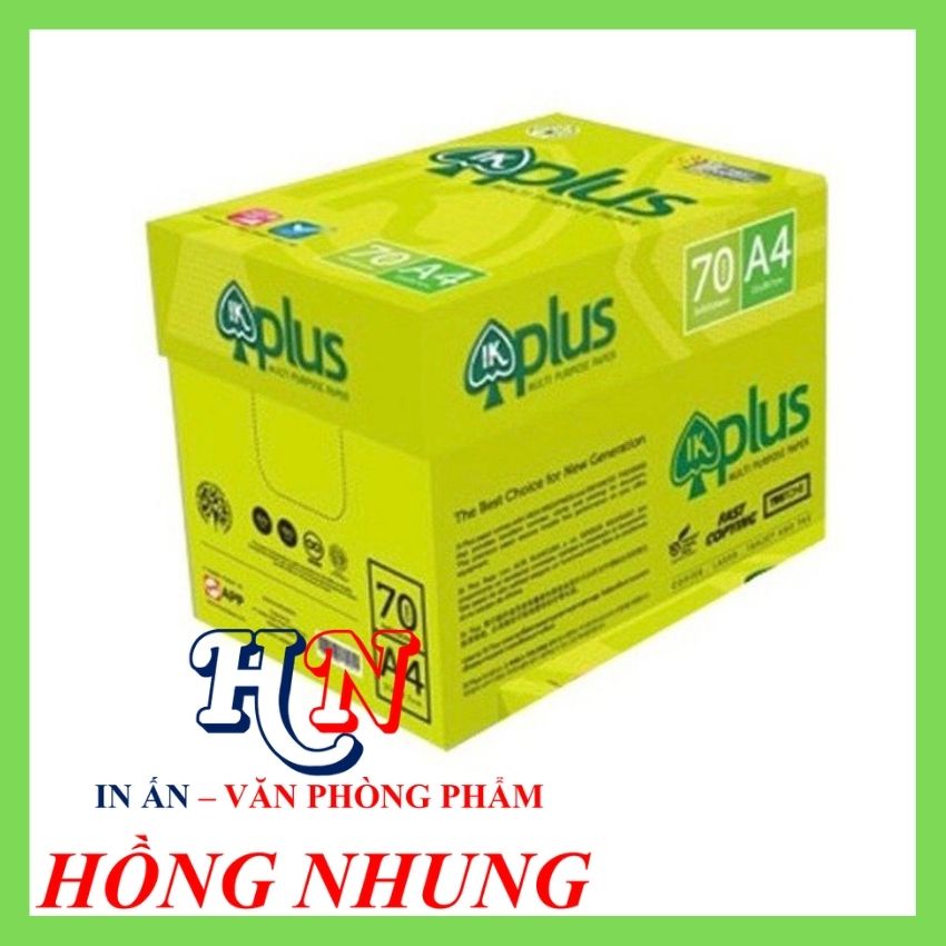 Giấy In Ik Plus A4, Định Lượng 70 Gsm , Giấy Tốt, Phù Hợp Với Các Loại Máy In, Giúp Bạn Thoải Mái Photo Mà Không Lo Kẹt