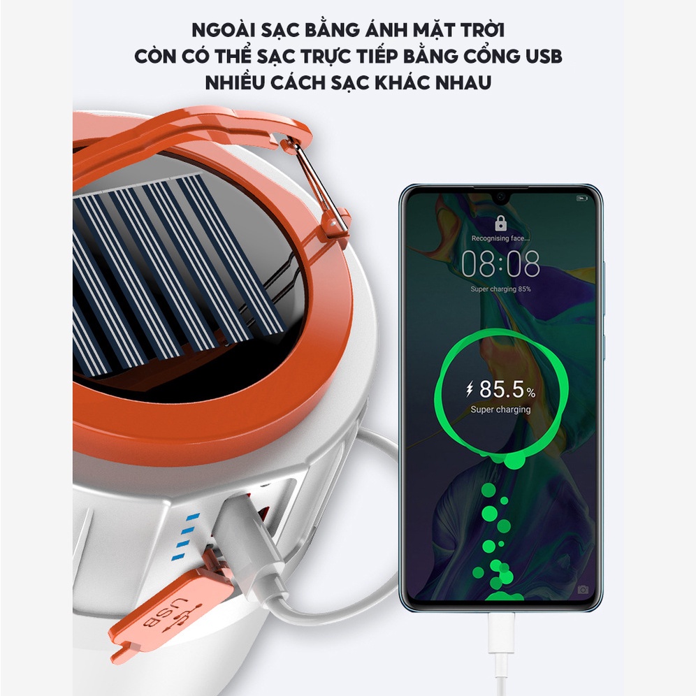 Đèn Treo Dã Ngoại Tích Điện Tặng Kèm Remote Điều Khiển Từ Xa 24led Pin Siêu Trâu Có Quai Xách Quai Treo Tiện Lợi DZ-096