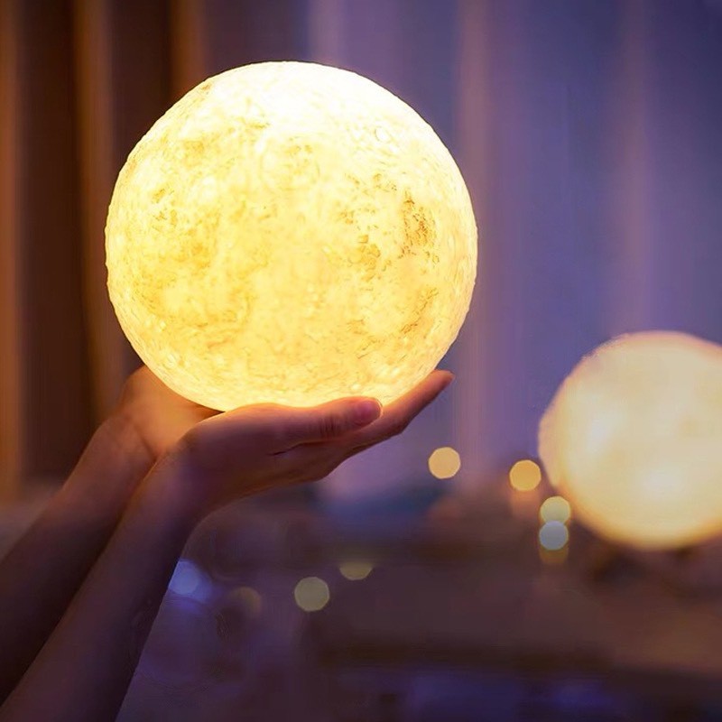 Đèn ngủ để bàn hình mặt trăng dễ thương nhiều kích thước(8-10-12cm)