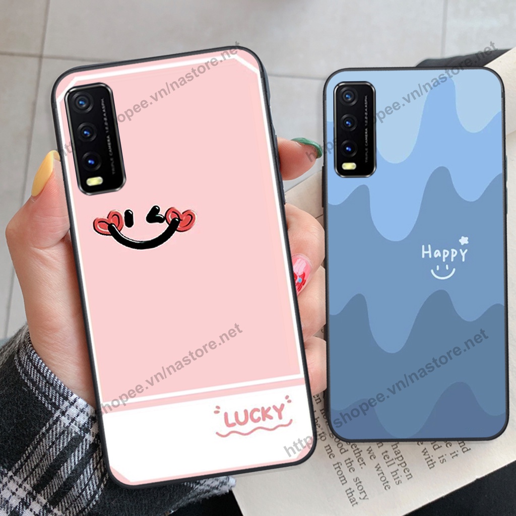 Ốp lưng Vivo Y12S / Y20 / Y20S / V20 / Y51 2020 mặt cười, họa tiết caro đơn giản đẹp cute