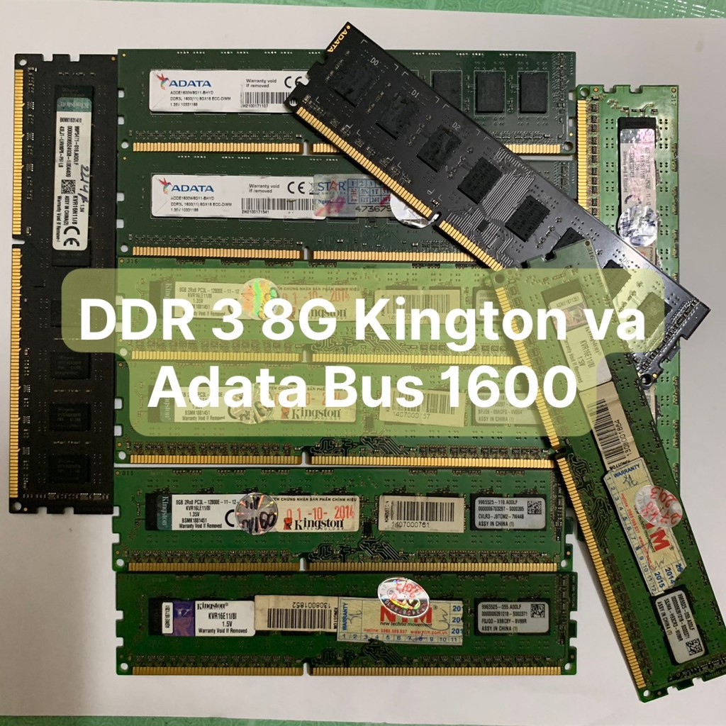 Ram - DDR3 - 8G - Bus 1600 Kingmax,Kington Fury..,Adata,Team, GsKill,CorSair, Dato Tản Nhiệt... - Vi Tính Bắc Hải