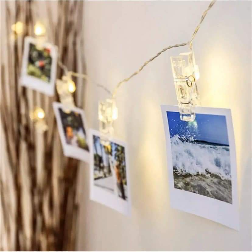 DÂY ĐÈN LED KẸP ẢNH TREO HÌNH NGHỆ THUẬT GIÁ RẺ MÀU VÀNG NẮNG
