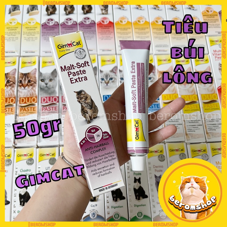 GEL TIÊU BÚI LÔNG GIMCAT MALT-SOFT PASTE EXTRA CHO MÈO, THÚC ĐẨY BÀI TIẾT BÚI LÔNG 50G GIÁ RẺ