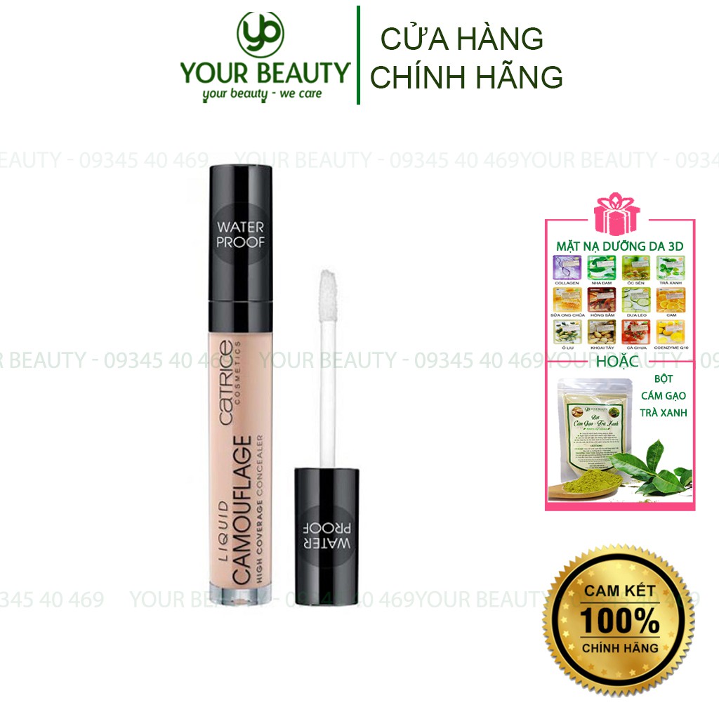 Kem che khuyết điểm chống nắng lâu trôi che phủ toàn diện Catrice Liquid Camouflage High Coverage Concealer Lasts 12h