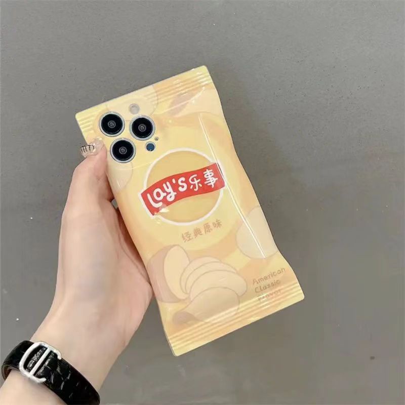 Ốp Điện Thoại Chống Sốc Hình Gói Snack Dễ Thương Cho IPhone 6 6S 7 8 Plus SE 2020 X XR XS Max 11 12 13 14 Pro Max Plus