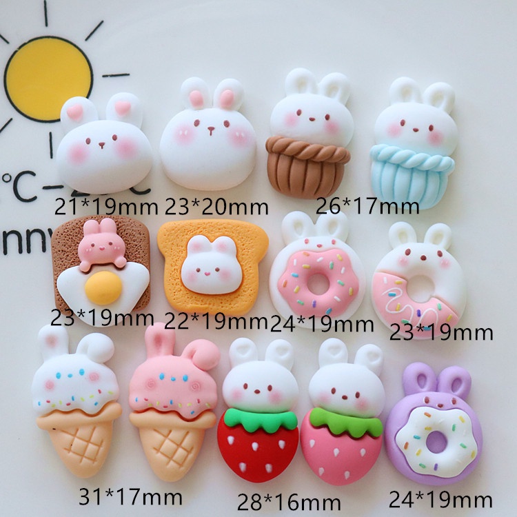 Charm Slime / Dụng Cụ Trang Trí Ốp Điện Thoại Hình Thỏ Cute