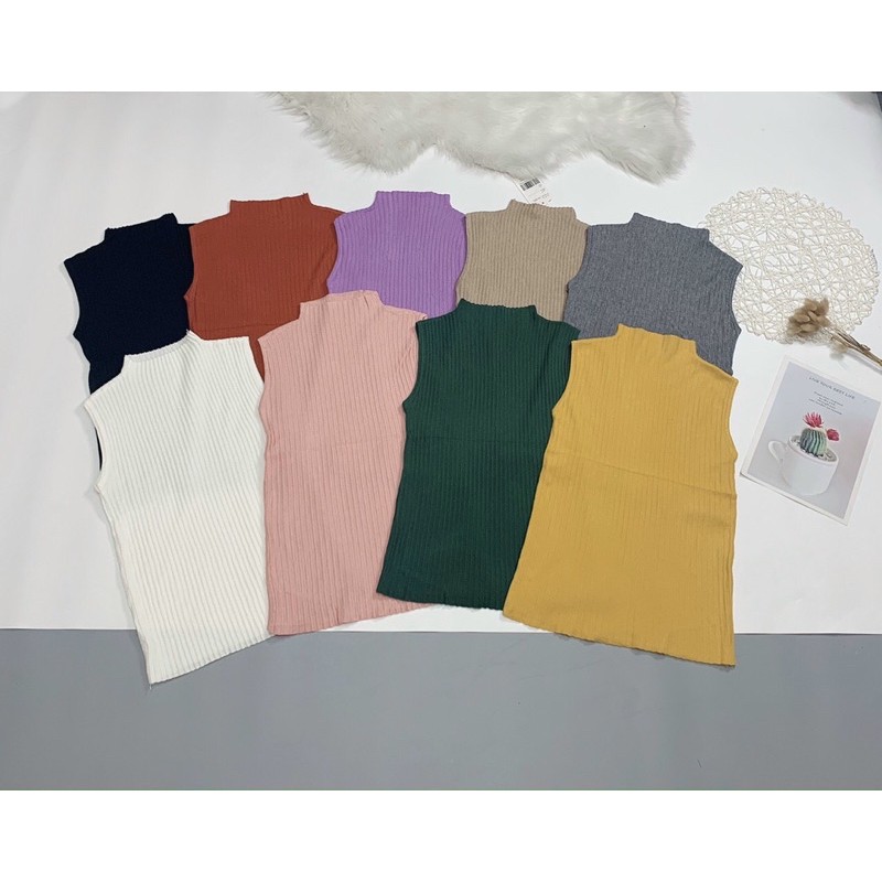 Áo len tăm đúc sát nách cho nữ