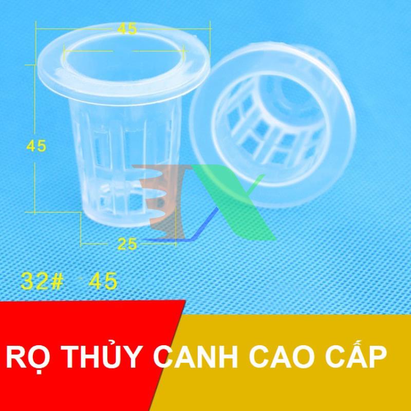 Bộ 100 Rọ trồng thủy canh D35. Rọ nhựa thủy canh trong suốt, Cốc trồng rau thủy canh, Rọ đựng giá thể thủy canh