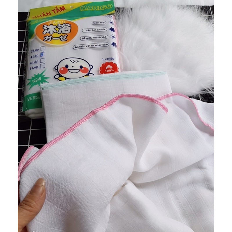Combo 10 khăn tắm Xô 4,6 lớp hàng đẹp cho bé, loại ơi vuông