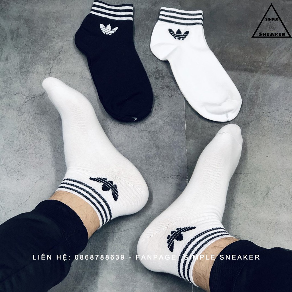 Tất Vớ Adidas Original 3 Lá Cổ Thấp Thể Thao Chất Liệu Cotton Mềm Mại Thấm Hút Tốt - SIMPLE SNEAKER