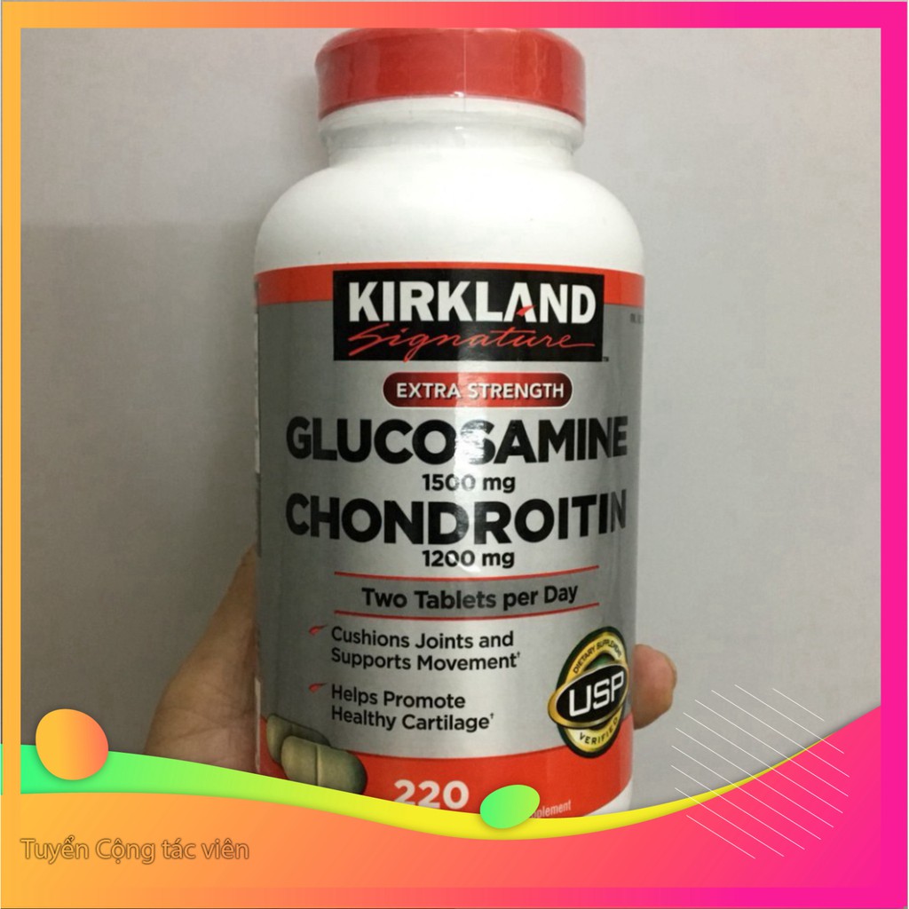 GIÁ SIÊU HỜI Viên uống Glucosamine 1500mg & chondroitin 1200mg 220 viên - Glucosamin Kirkland GIÁ SIÊU HỜI