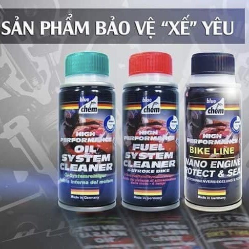 Mã LIFEAU06 giảm 15% tối đa 30k đơn 150k Combo Bluechem Súc động cơ, vệ