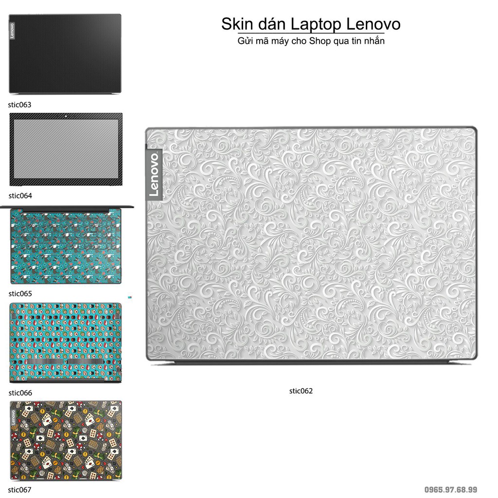 Skin dán Laptop Lenovo in hình Hoa văn sticker nhiều mẫu 11 (inbox mã máy cho Shop)