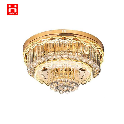 Đèn mâm LED ốp trần trang trí pha lê NC9156A 3 chế độ sáng có remote