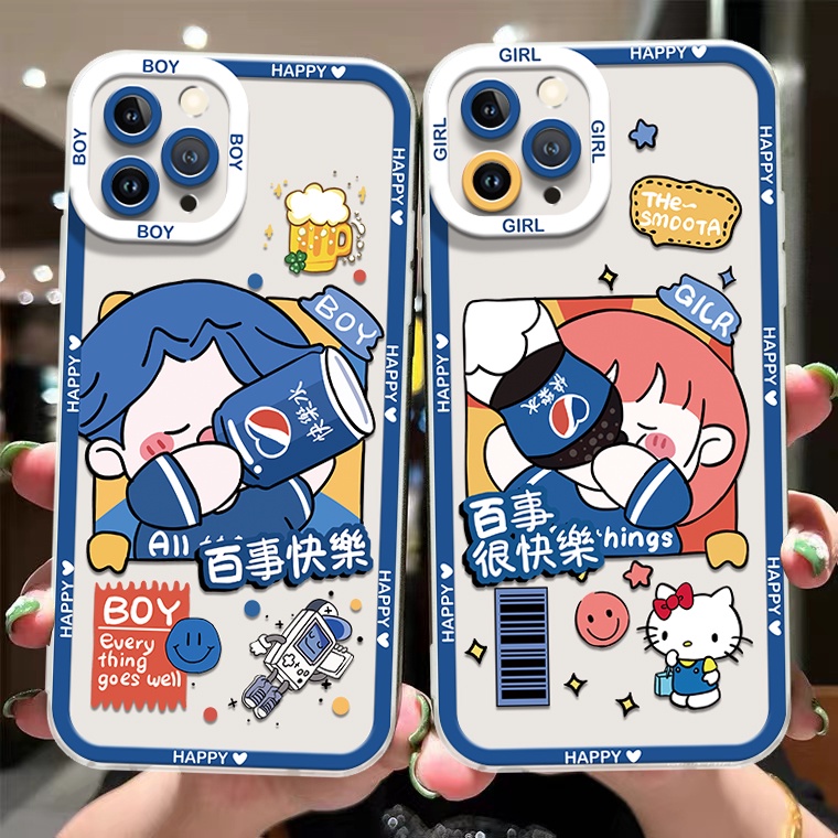 Ốp Điện Thoại Silicon TPU Mềm Trong Suốt In Họa Tiết Dễ Thương Cho IPhone 14 13 12 11 Pro X XR XS Max 6 6S 7 8 Plus