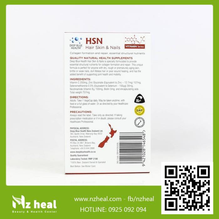 Viên uống HSN Deep Blue Health dưỡng ẩm sáng da dưỡng tóc móng | Thế Giới Skin Care