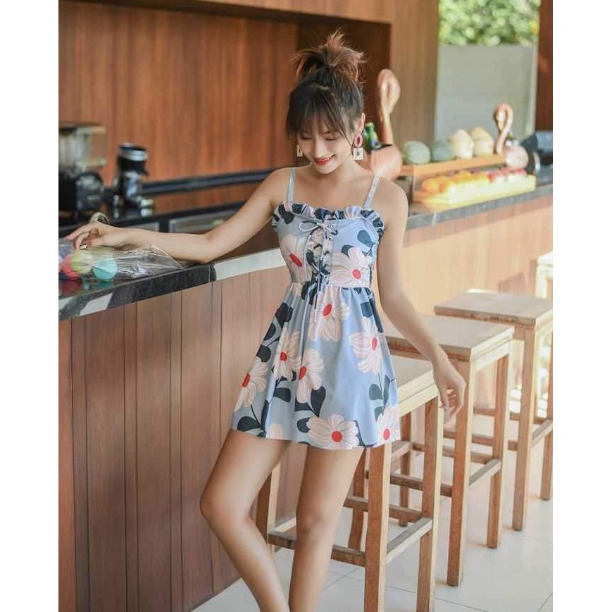 Có sẵn Bộ đồ bơi nữ liền mảnh hoa rút dây ngực | BigBuy360 - bigbuy360.vn