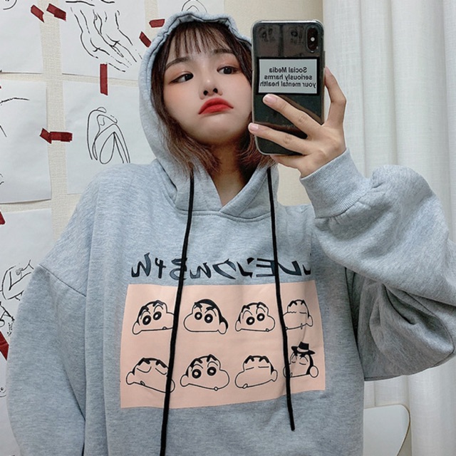 Áo hodie mặt shin