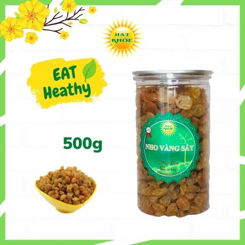 Nho khô – Nho khô vàng sấy dẻo Ấn độ loại 1 hộp 500gr –Trái Cây sấy, Hoa Quả Sấy - Đồ Ăn Vặt không đ