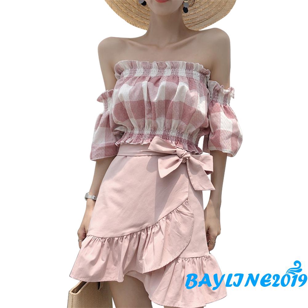 Áo Nữ Trễ Vai Tay Loa Thanh Lịch