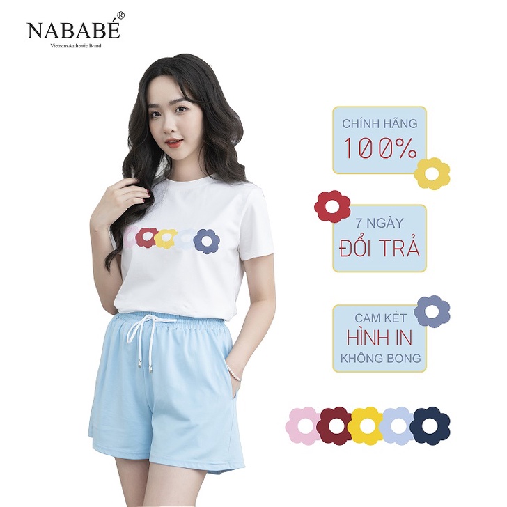 Set mặc nhà, bộ áo thun ,quần áo ngắn tay chất liệu cotton 100% NLB00093 – WF