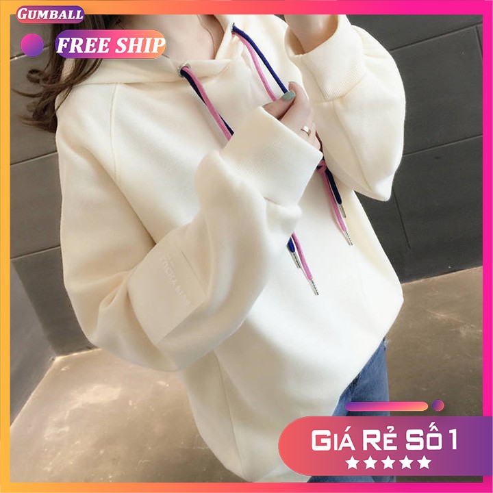 Áo hoodie nữ [ Freeship ] áo khoác hoodie nỉ nữ form rộng trơn thiết kế đơn giản, lót nỉ dày dặn phong cách Hàn Quốc