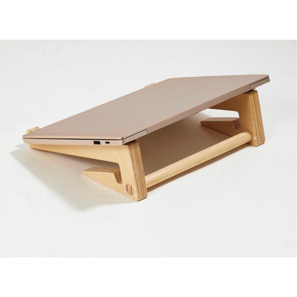 Laptop Stand Plywood - Phiên bản rút gọn Giá đỡ tản nhiệt laptop và kệ iPad gỗ Plywood cao cấp.