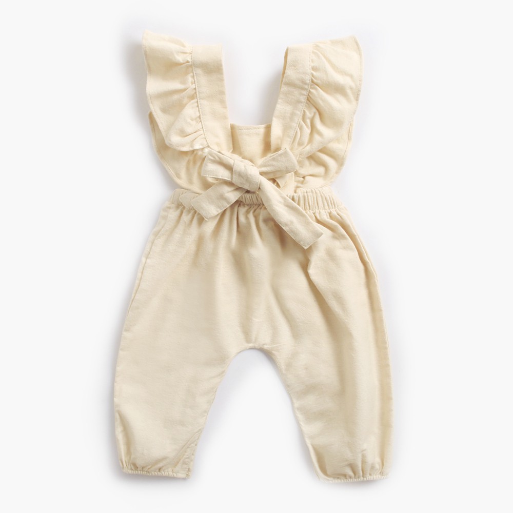 Bộ Áo Liền Quần Sanlutoz Bằng Chất Liệu Cotton Màu Be Dành Cho Bé Gái