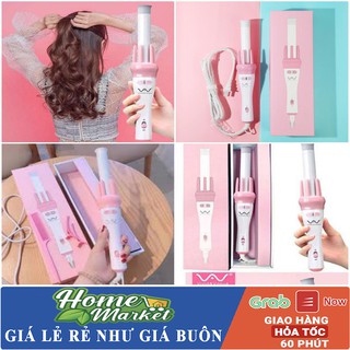 ( LOẠI TO ) Máy uốn tóc tự động xoay 360 độ làm xoăn tóc tặng kèm lược và 2 kẹp tóc