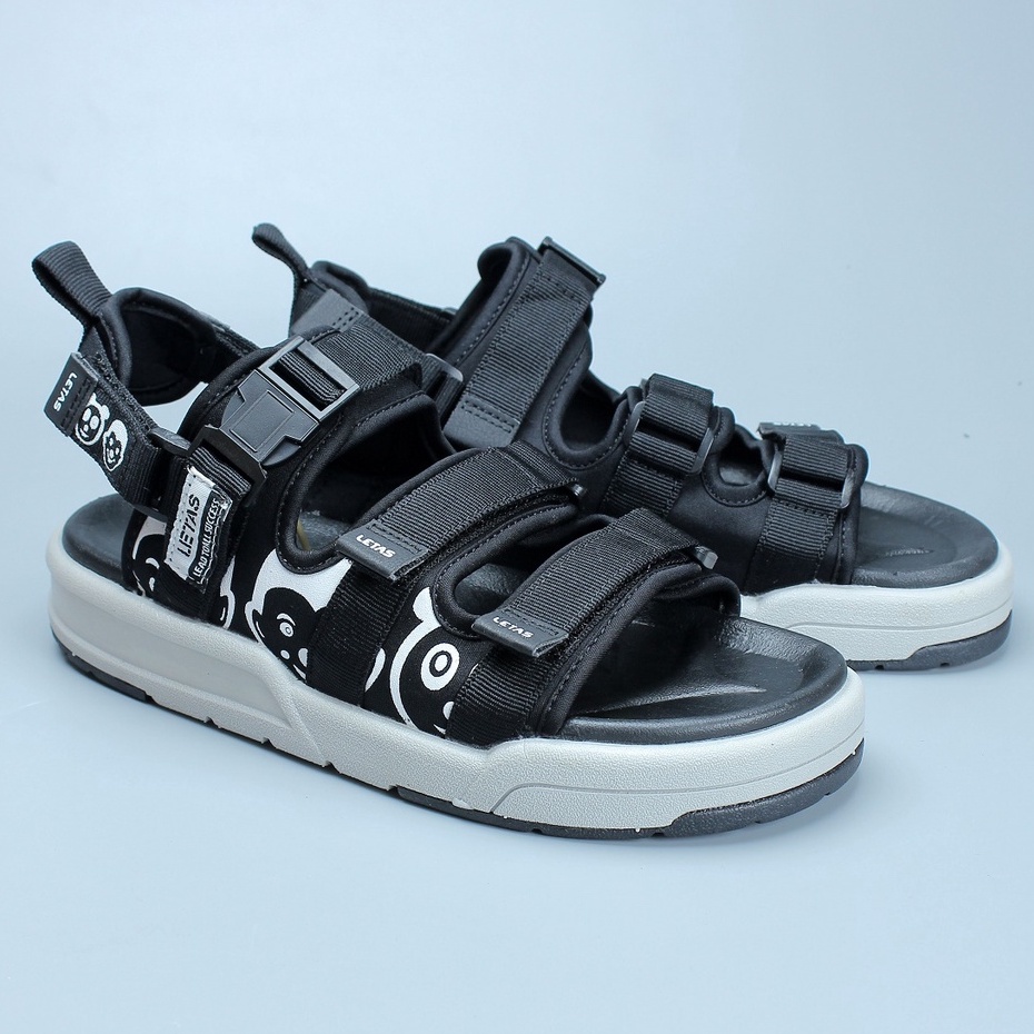 Sandal Đế Cao D714-01 Letas đen ghI