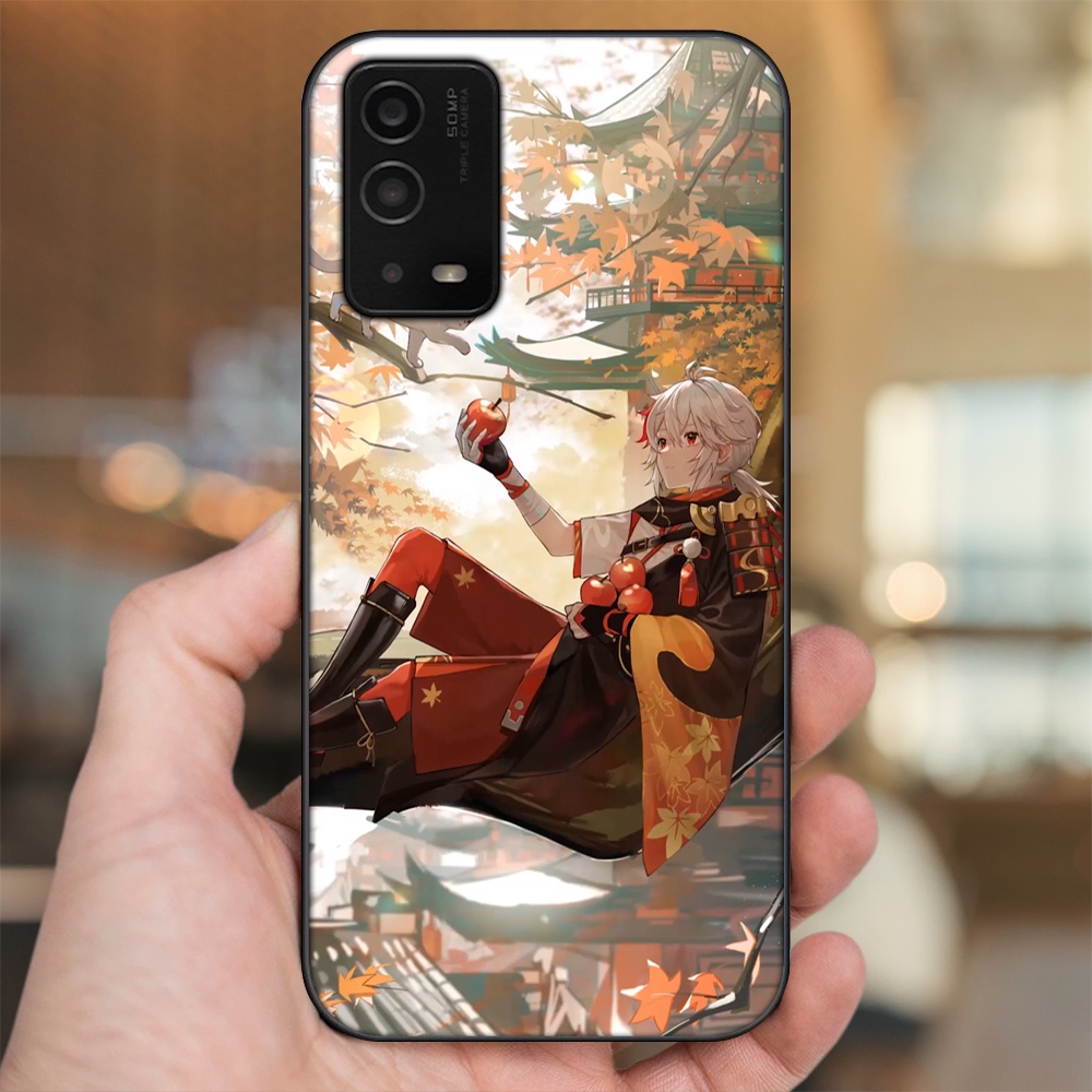 Ốp lưng Oppo A55 4G, A55 5G viền đen in hình Kazuha Genshin Impact