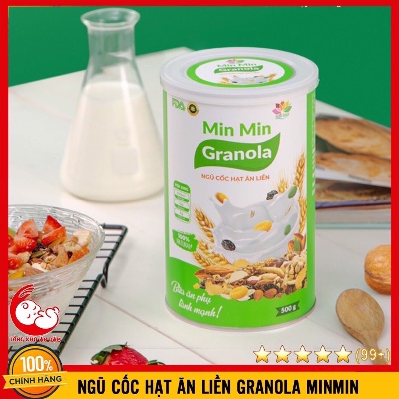 Ngũ cốc hạt ăn liền Minmin hộp 500g bổ dưỡng thơm ngon cho cả gia đình