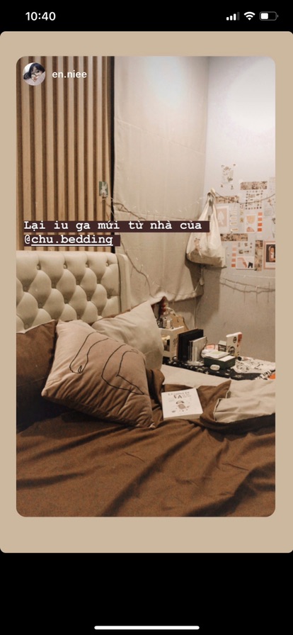 ✨Bộ chăn ga gối Cotton đũi: nâu đậm mix beige