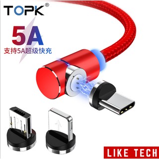  TOPK Cáp sạc từ tính cổng 3 Đầu Micro - Lightning - Type C dài 1m. 2m chất lượng cao hàng chính hãng 