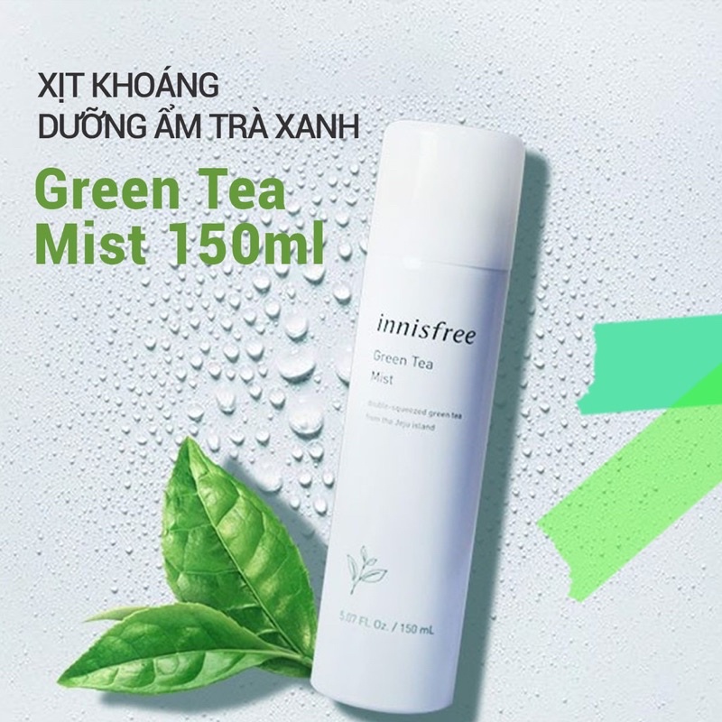 XỊT KHOÁNG  INNISFREE GREEN TEA MINERAL MIST (net 150ml)