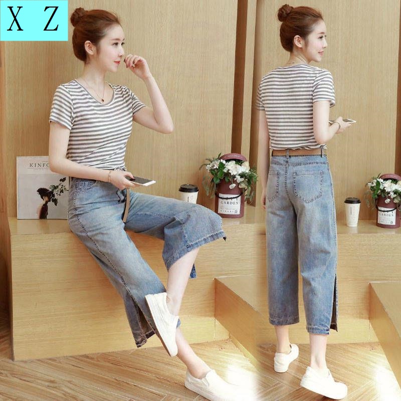 Quần Jeans Ống Rộng Xẻ Tà Thời Trang Hàn Quốc Hàng Mới 2022 Cho Nữ
